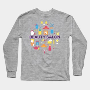 beauty salon doodle concept Long Sleeve T-Shirt